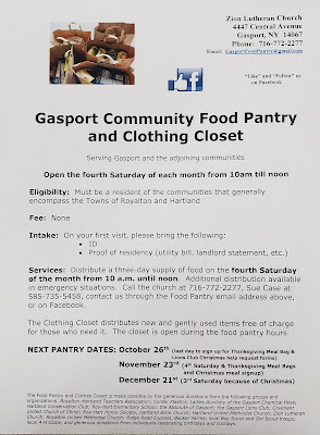 Life And Times In Gasport New York Food Pantry November 23rd