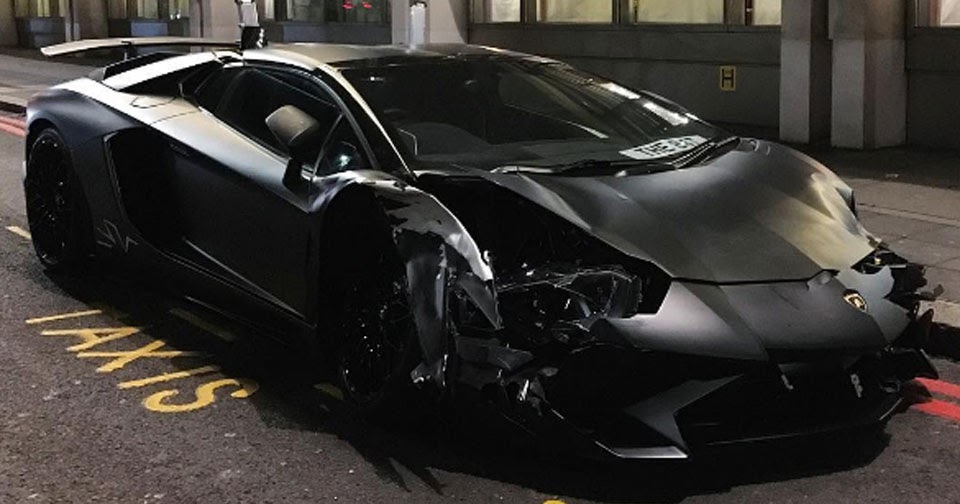 Matte Black Lamborghini Aventador SV Roadster Crashes In ...