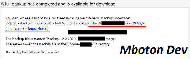 backup has completed download