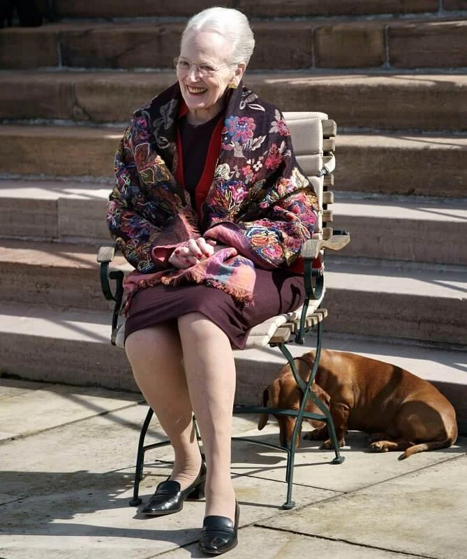 Danish Queen Margrethe turns 81. The Queen wore a red blazer jacket and burgundy dress. Crown Princess Mary and Princess Isabella