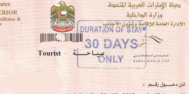 dubai tourist visa expired grace period