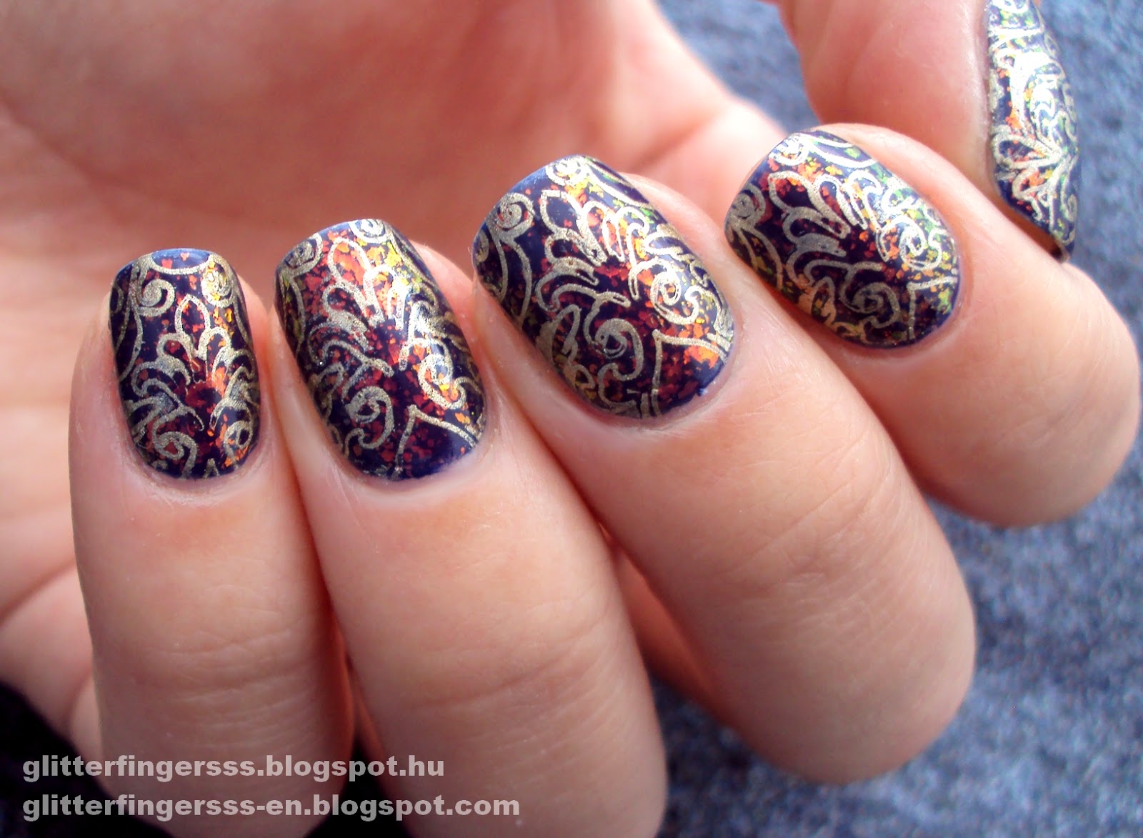 NAIL ART Fancy Fireplace Glitterfingersss in english