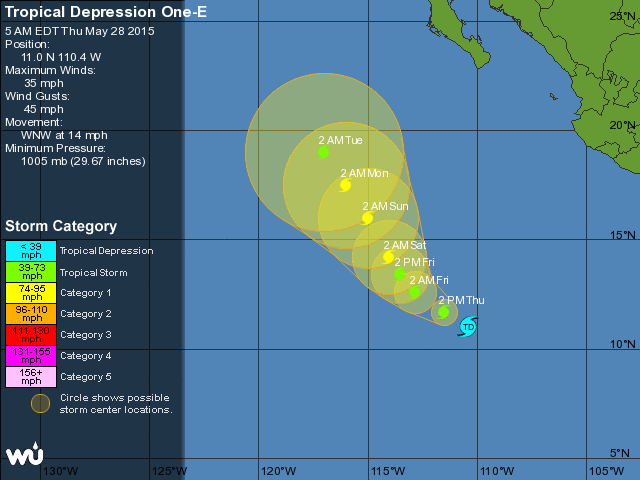 depresión tropical forma Pacífico frente costas México