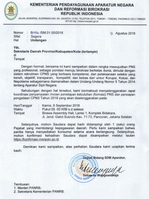 Kabar bangga bagi Anda yang menanti warta Penerimaan CPNS PENETAPAN KEBUTUHAN (FORMASI) CPNS TAHUN 2018 AKAN DISAMPAIKAN DALAM RAKOR HARI KAMIS 6 SEPTEMBER 2018