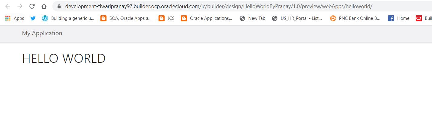 Developing and deploying a Hello World Page in VBCS