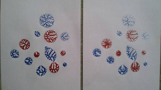 second and third prints from dendritic painting