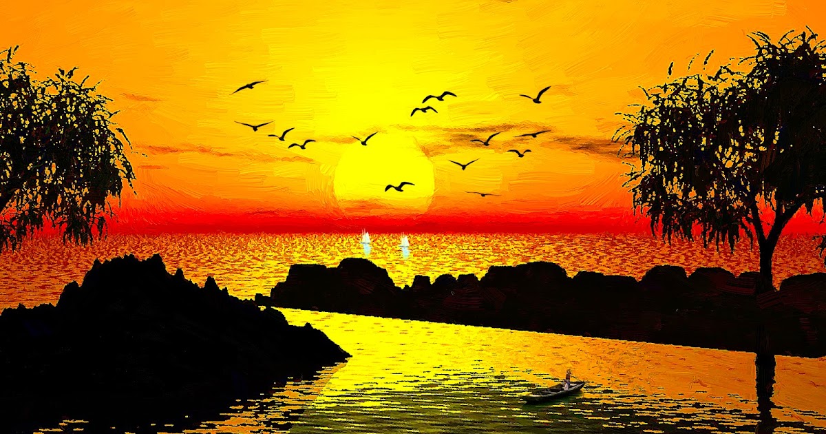 Beautiful Sunset Digital Painting 44