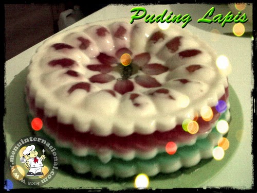 Puding Lapis Tiga Warna Cara Membuat Puding Lapis Tiga Warna