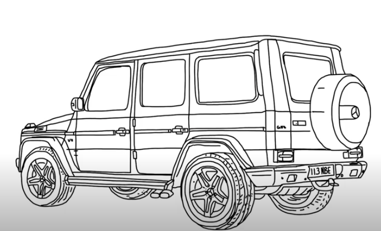 How to Draw MercedesBenz GClass 2010 Step by Step