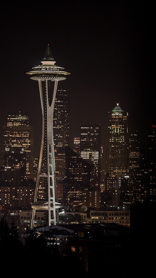 Seattle Space Needle Night City Skyline  Galaxy Note HD Wallpaper