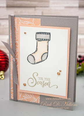 Using the Tag Buffet Stamp Set for a Non-traditional Colored Christmas Card.