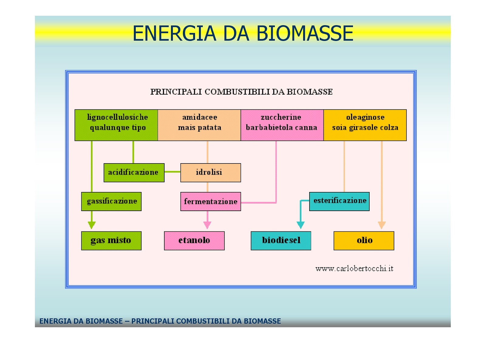 Appunti di Tecnologia Classi terze BIOMASSE BIOGAS E Appunti di Tecnologia Classi terze BIOMASSE BIOGAS E