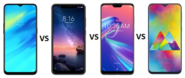 Specs Comparison: Realme 2 Pro vs Xiaomi Redmi Note 6 Pro vs Asus Zenfone Max Pro M2 vs Samsung Galaxy M20 