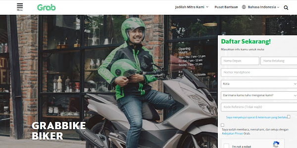 Cara Daftar Grab Bike Online