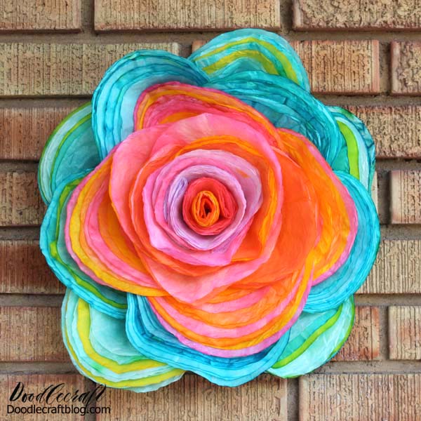 Giant Hand Dyed Coffee Filter Rose DIY