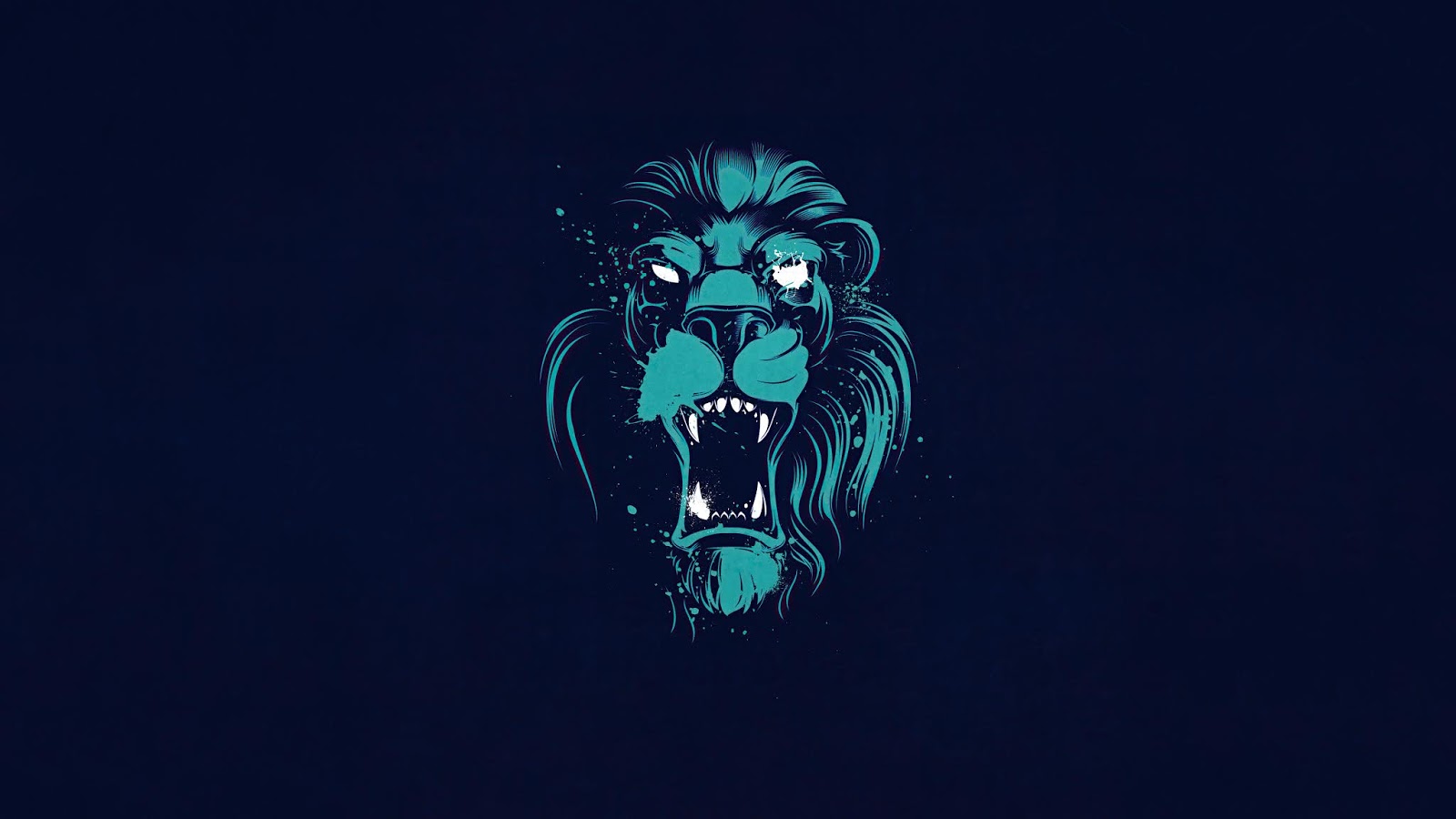 Lion Opening Mouth Art Wallpaper