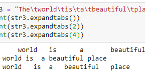 python expandtabs