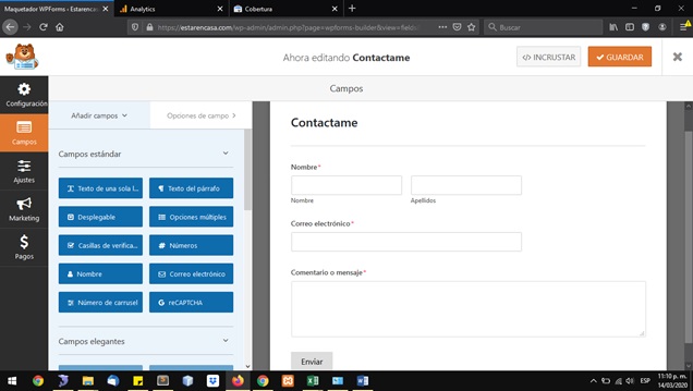 Formulario de contacto simple en WordPress