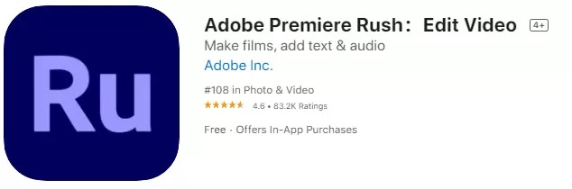 adobe premiere rush video editing app for iphone