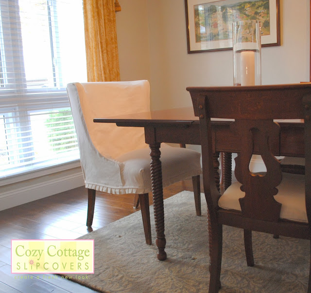 Cozy Cottage Slipcovers White Slipcovers in the Dining Room