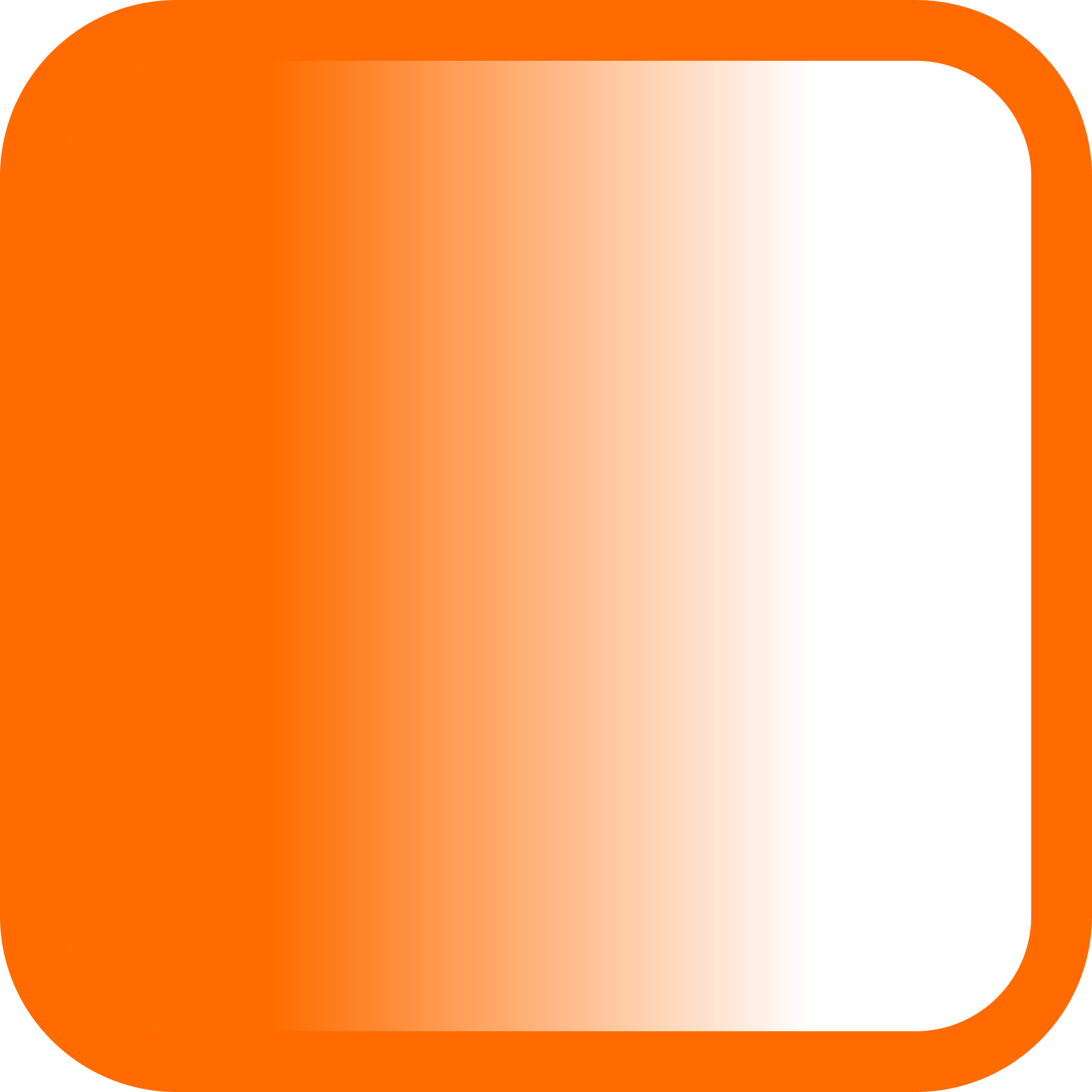 Orange square with border, transparent color