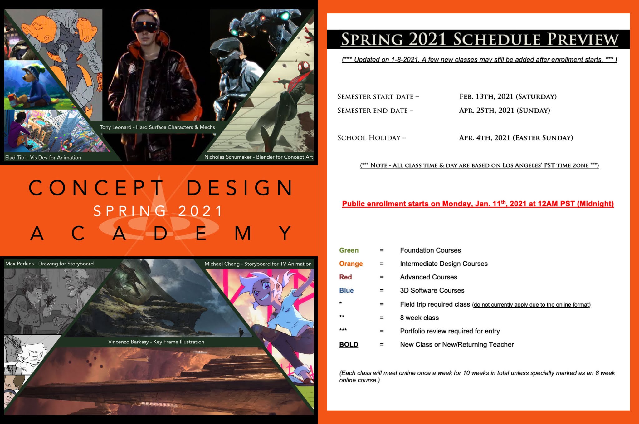 Concept Design Academy: CDA Spring 2021 Schedule Preview Concept Design Academy: CDA Spring 2021 Schedule Preview