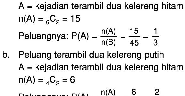 Sebuah Kotak Berisi 6 Butir Kelereng Hitam Dan 4 Butir Kelereng Putih Dua Butir Kelereng Mas Dayat