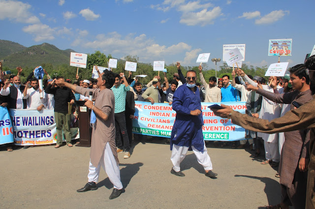 APHC protest in front of Faisal Mosque Islamabad: Pictures