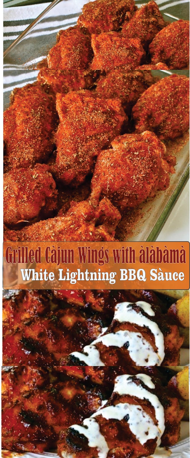 Grilled Càjun Wings with àlàbàmà White Lightning BBQ Sàuce EAT