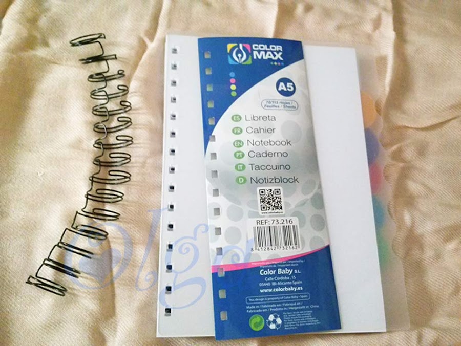 decorar libreta de espiral muelle alambre con bolsa de papel carton