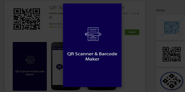 Aplikasi QR Scenner Barcode Maker Android