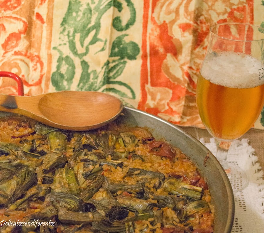 paella de alcachofas