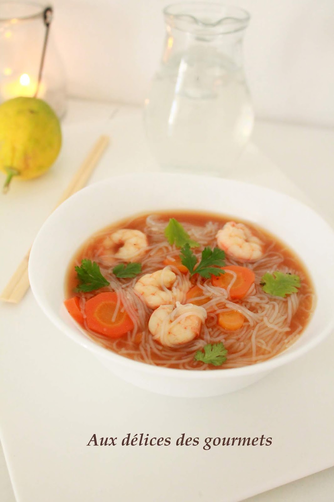 Aux délices des gourmets SOUPE CHINOISE AUX VERMICELLES DE RIZ