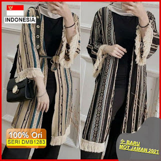 DMB1283 JUMPSUIT OVERALL CARDIGAN 1KG MUAT 4PCS DIRGA AZURA OMARY LONG CARDI FRINGE RAYON PREMIUM HITS SELEBGRAM FASHION OOTD WANITA BARU 2021
