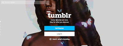 tumblr homepage with a dark and bold woman.
