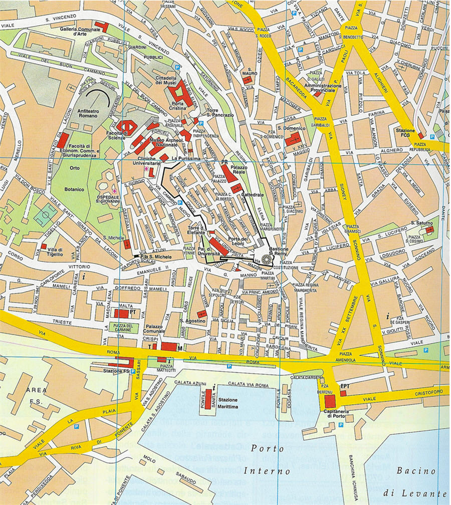 Map of Cagliari