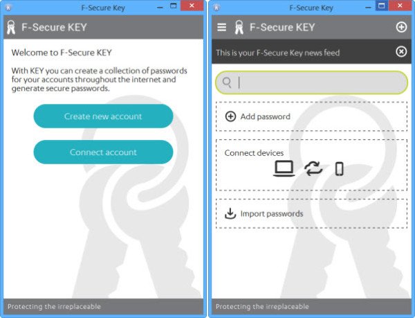 Ventanas clave de F-Secure