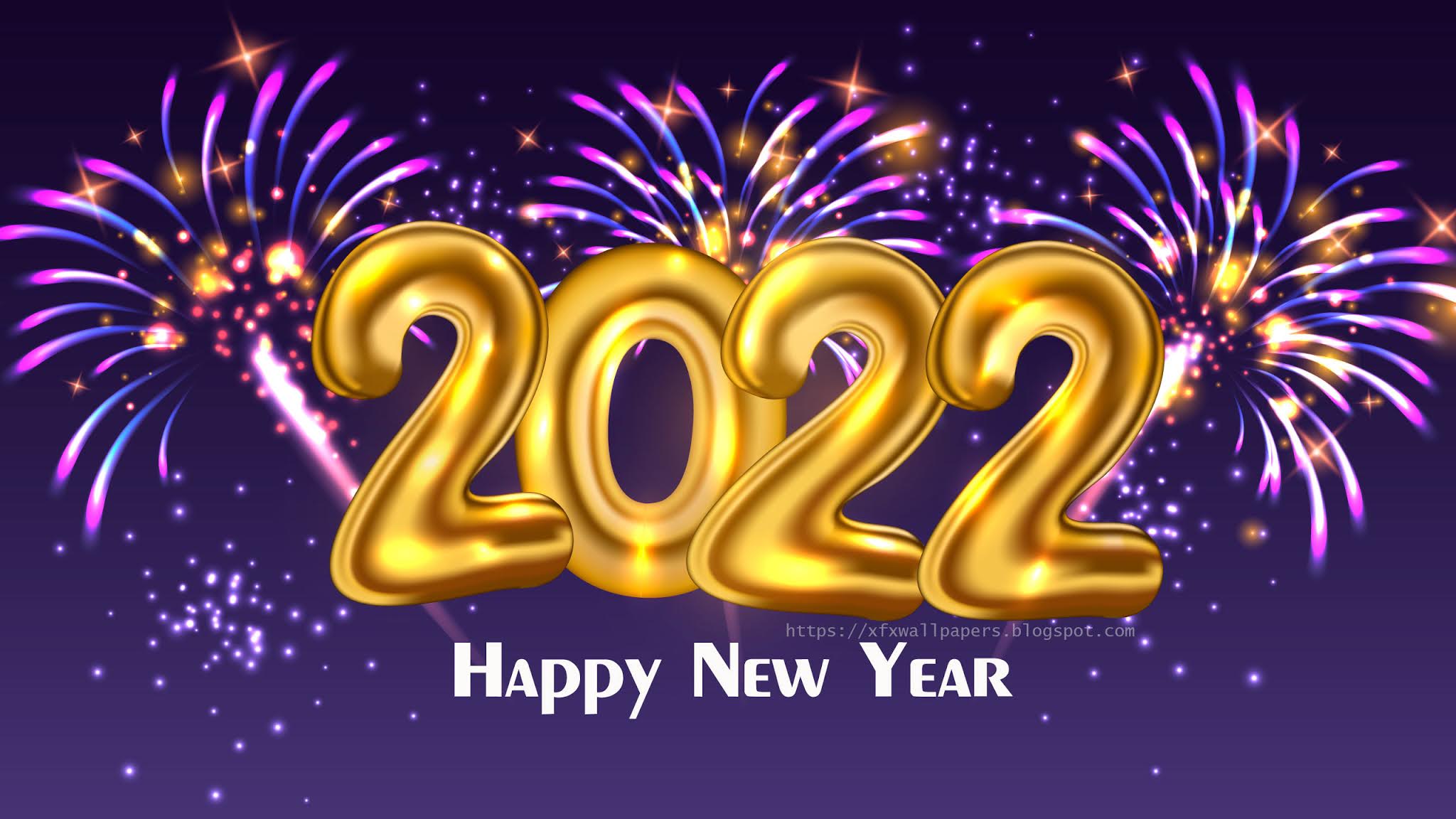 Firework Happy New Year 2022 Wallpaper - XFXWallpapers