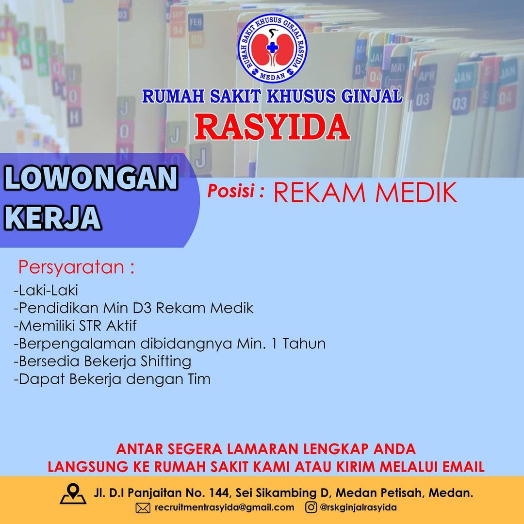Lowongan Kerja RS Khusus Ginjal Rasyida Medan - Loker Kesehatan