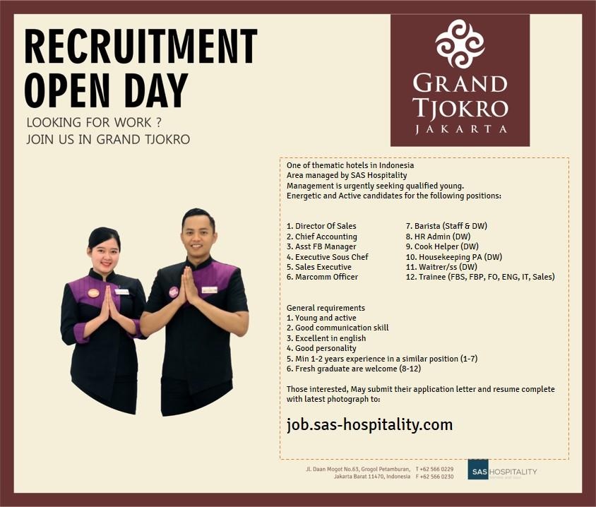 Lowongan Kerja Hotel Grand Tjokro Jakarta 12 Posisi Lowongan Kerja Hotel