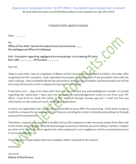 epf provident complaint employer withdrawal forwarded pf submitted