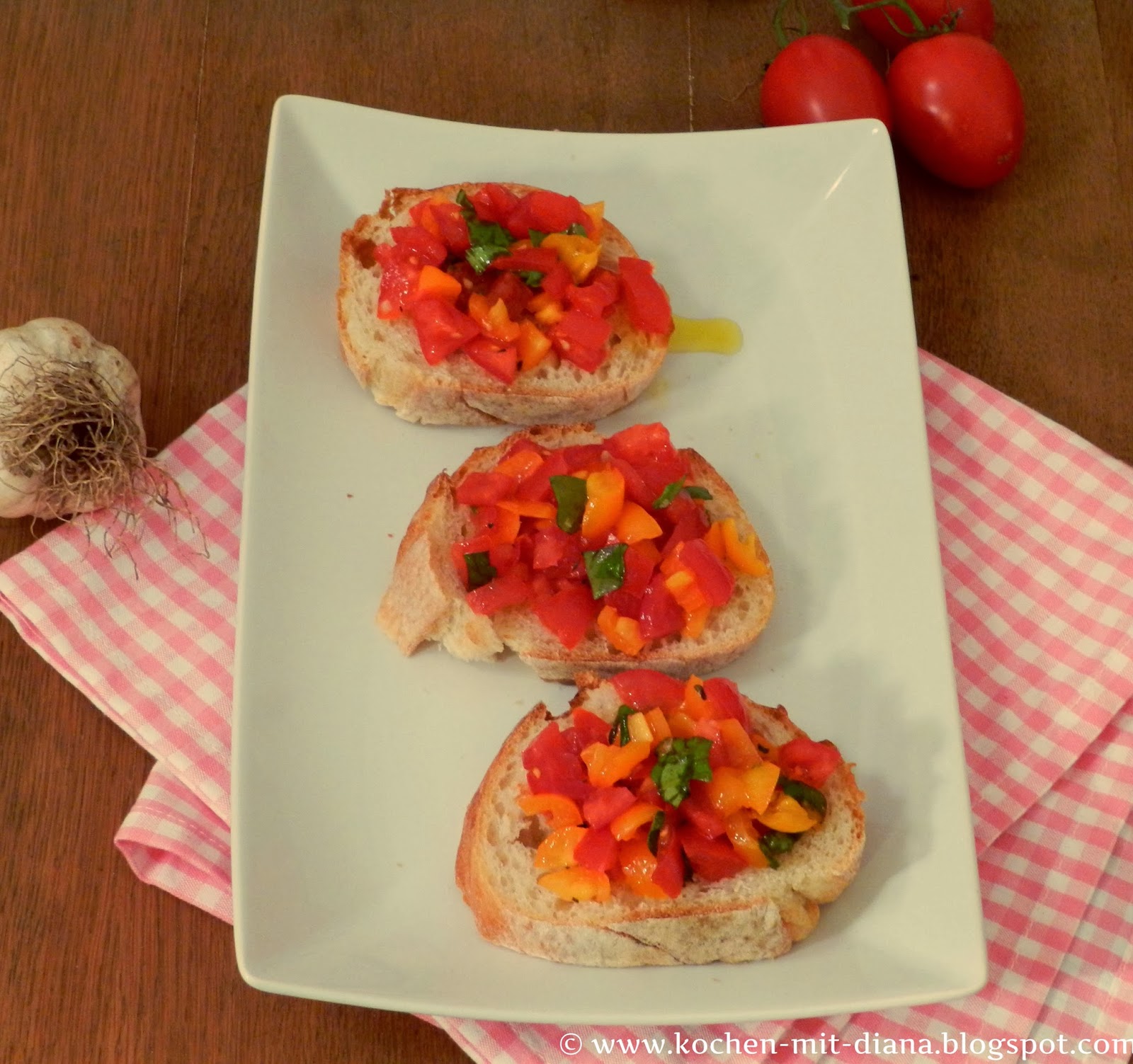 Bruschetta mit Tomaten und Basilikum | Kochen mit Diana