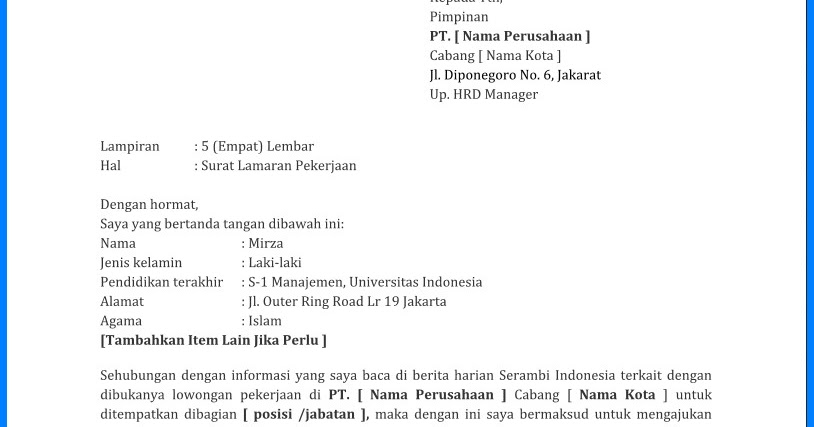 Contoh Surat Lamaran Event Organizer Wiki Edukasi Share