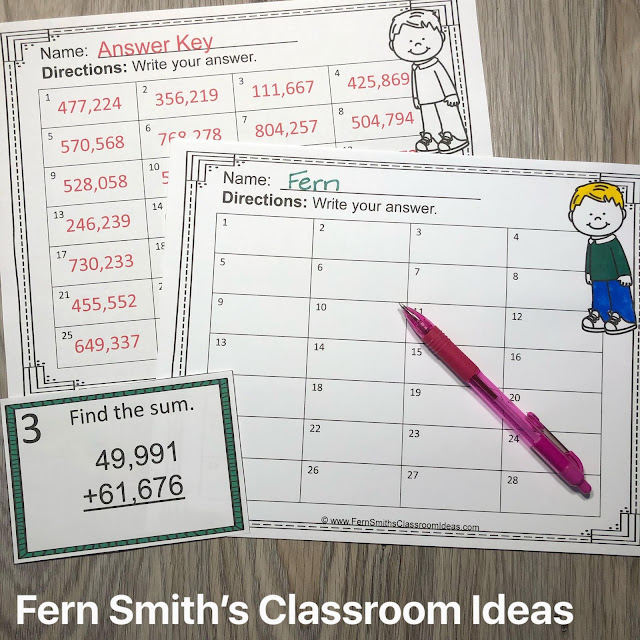 Click Here to Download This 4th Grade Go Math 1.6 Add Whole Numbers Task Cards Resource for Your Classroom Today!