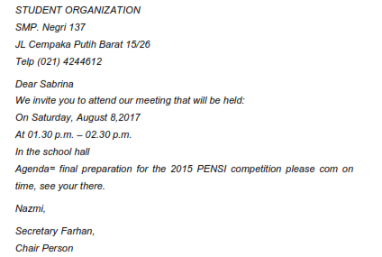 15 Soal Bahasa Inggris Materi Invitation Text Lengkap Dengan Jawaban