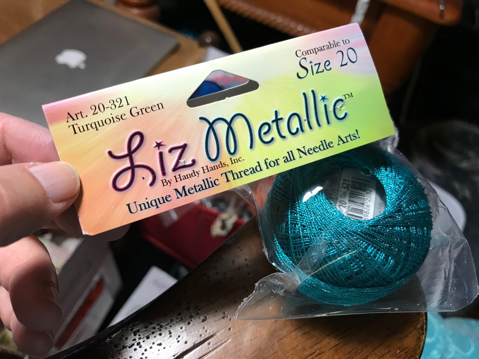 Metallic Size 20 Tatting Thread 321: Turquoise Green