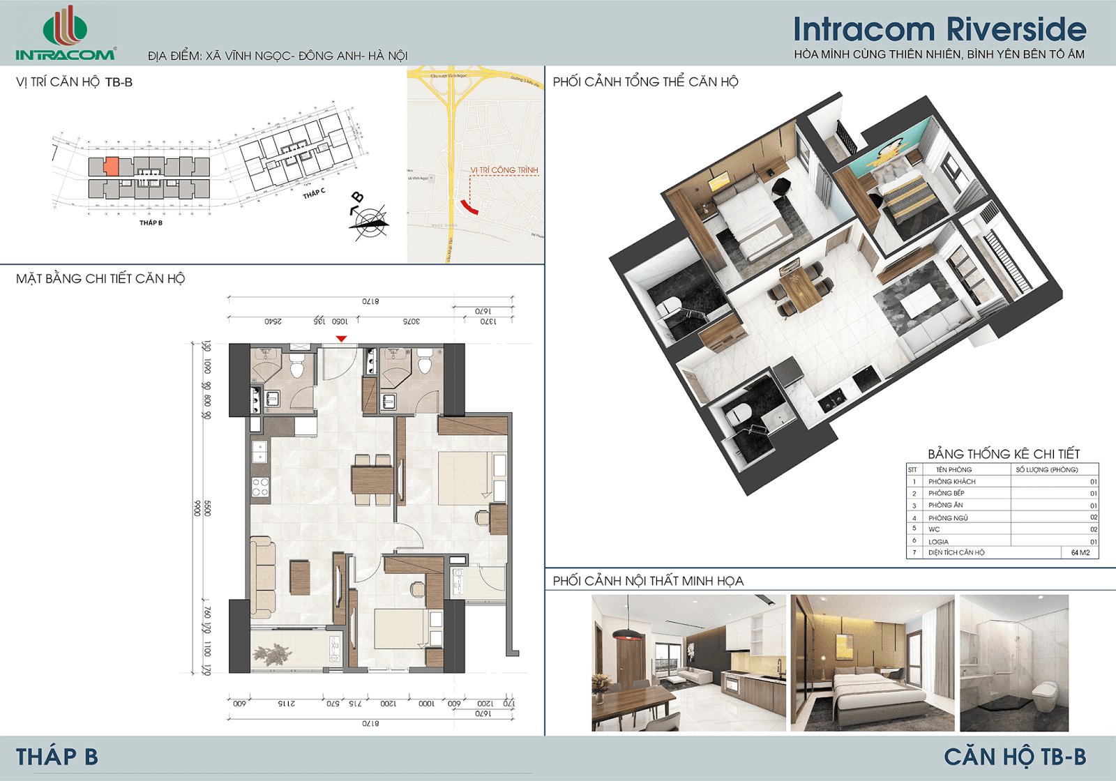 Căn hộ B tòa B chung cư Intracom Vĩnh Ngọc.