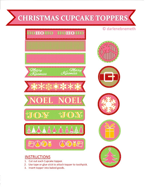 Christmas, Free Printable, Cupcake Topper