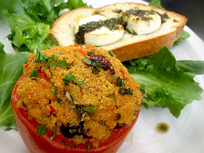 stuffed tomatoes with salad