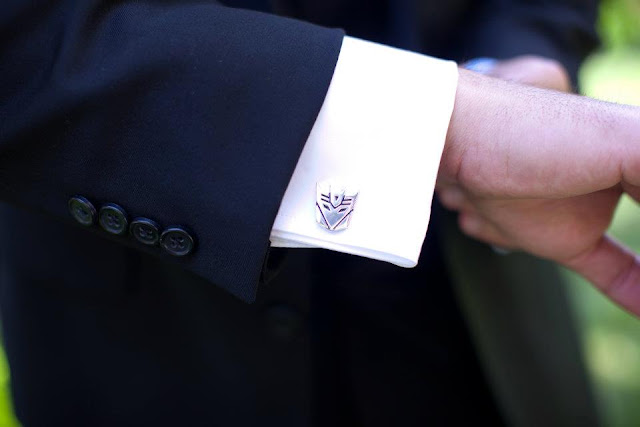 Disneyland wedding - Transformers Cufflinks  {Katie Keller Photography}